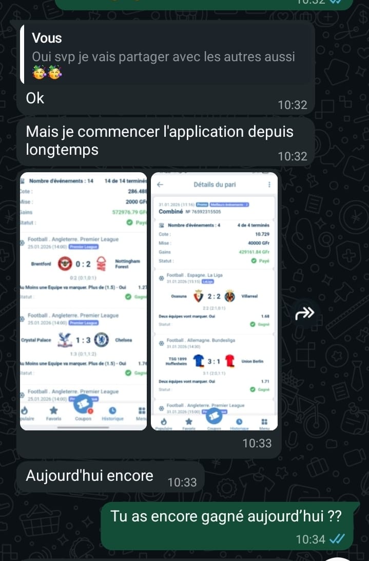 Capture de résultats sportifs partagés